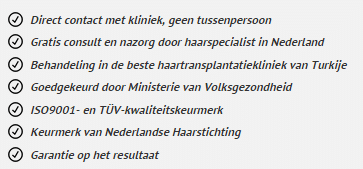 Haartransplantatie Turkije: Internationale top 20 Kliniek